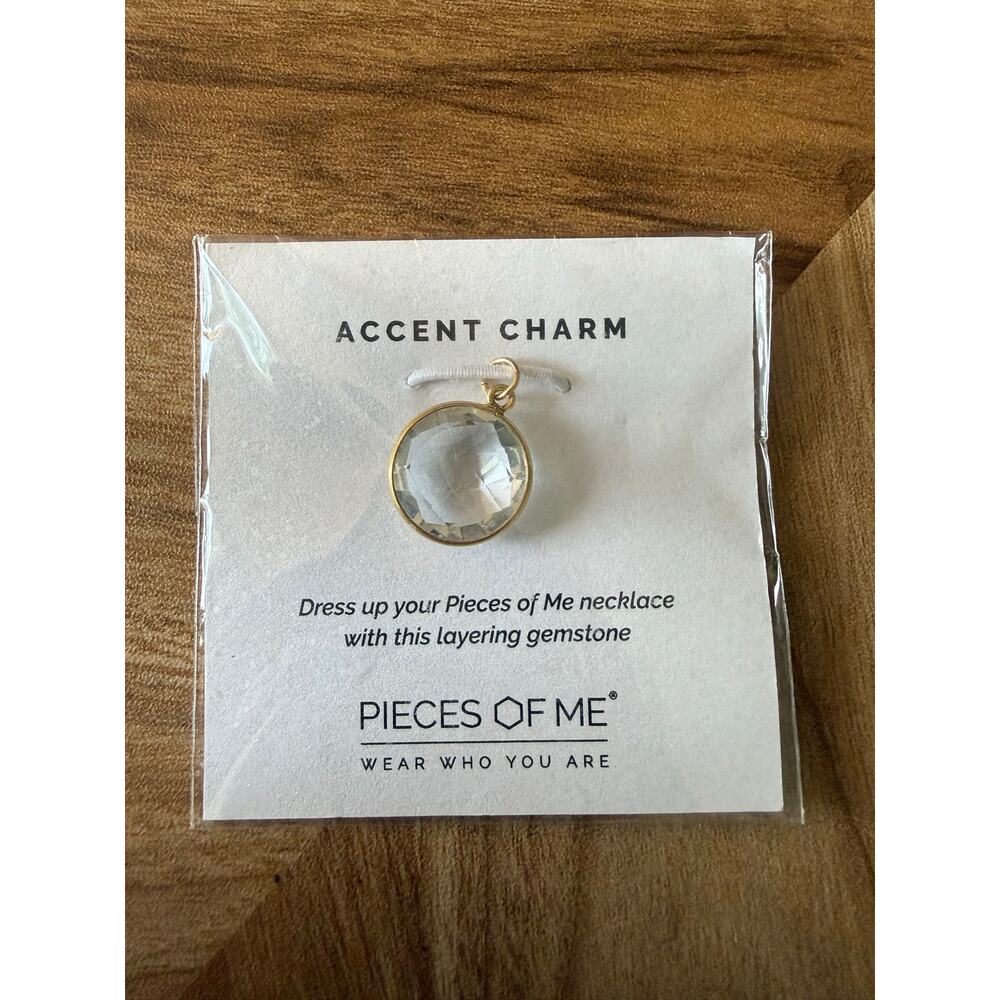 6/$25 Pieces of Me Wear Who You Are Accent Clear Crystal Gold Charm